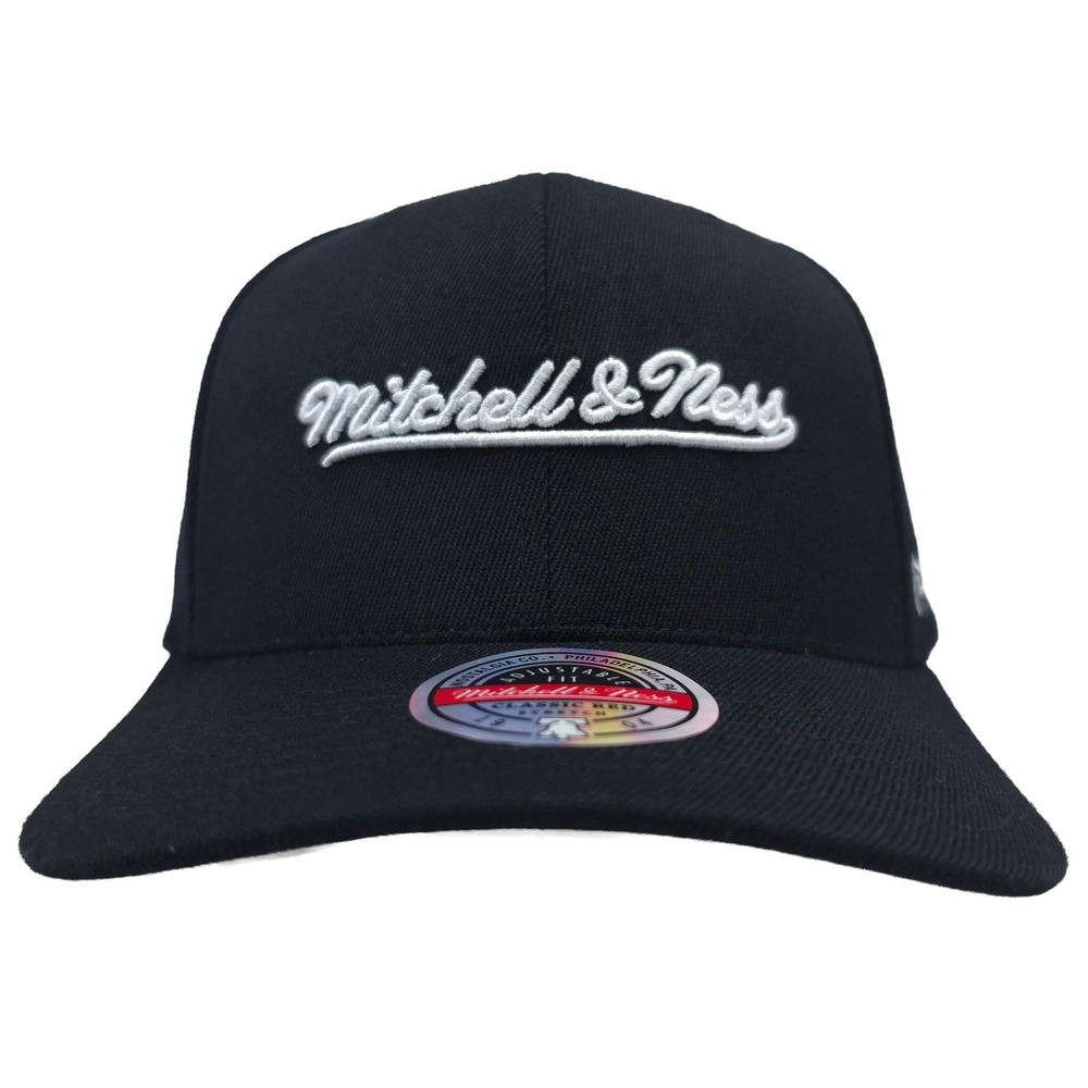 Mitchell & Ness Redline Flex Snapback Brand Script 3D Embroidery Logo Black NWT
